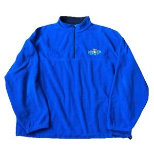 Vintage Disney Pooh Tigger Fleece 1/4 Zip Pullover Sweatshirt Size XL Blue